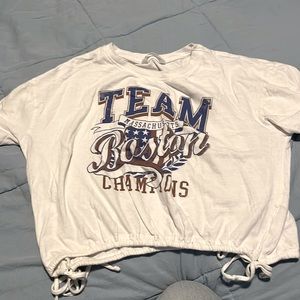 White Boston crop top